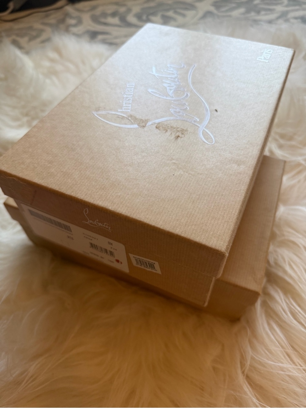 Christian Louboutin Beige Shoe Boxes with Logo